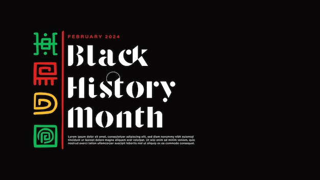 Vecteur design d'arrière-plan du mois de l'histoire noire avec texture d'art afro utilisé pour une affiche ou une bannière d'événement