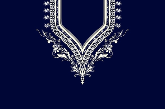 Design Baroque De La Ligne De Col Ethnique Pour La Broderie