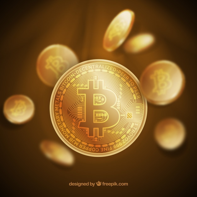 Design Bitcoin Doré Brillant