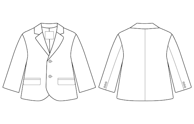 Design de blazer pour garçons dessin plat