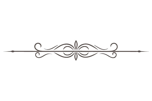 Design de bordure ornementale de ligne décorative symétrique Motif floral Abstrait Éléments de filigree floral