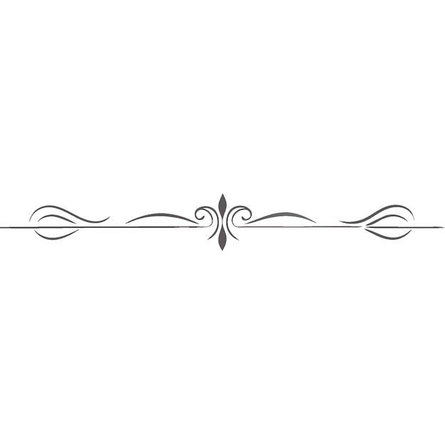 Design de bordure ornementale de ligne décorative symétrique Motif floral Abstrait Éléments de filigree floral