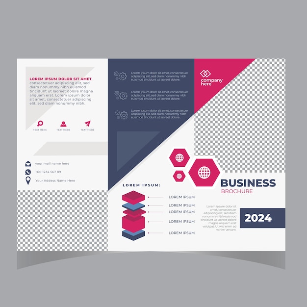 Design de brochure triplée de marketing d'entreprise