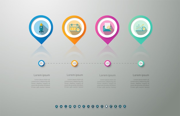 Design Business Template 4 Options Infographiques Pour Les Présentations.