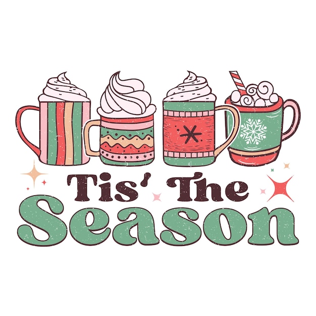 Design de café vectoriel Design de café de Noël Design de Noël vectoriel