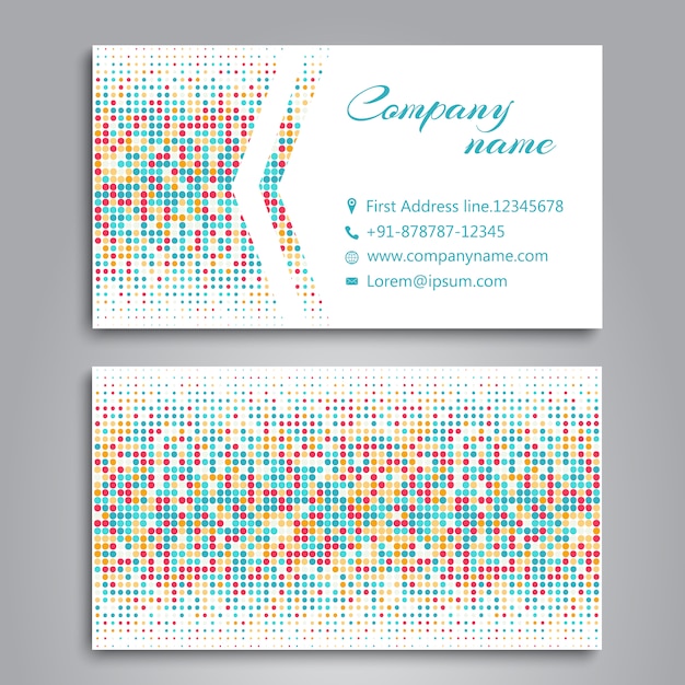 Vecteur design de carte de visite multicolor dots