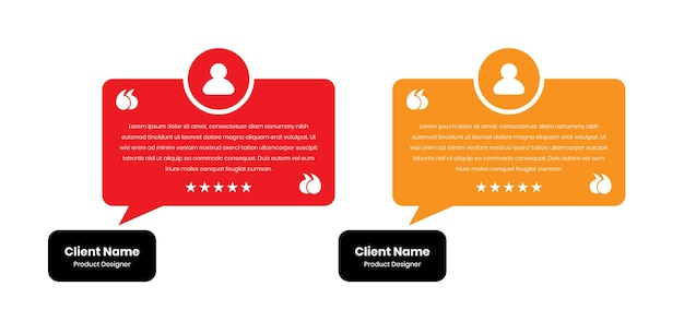 Design de carte web simple de témoignage de client et de critique de client ou de présentation de citation