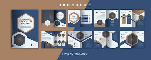 Design créatif de la brochure Modèle polyvalent avec couverture arrière et pages intérieures