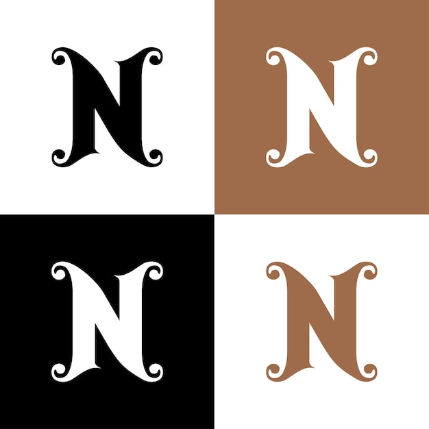 Vecteur design créatif du logo de la lettre n