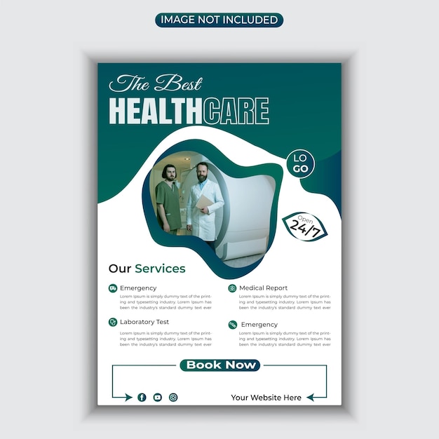 Vecteur design de dépliant polyvalent ou modèle de couverture de brochure pour les soins de santé médicaux vectoriels