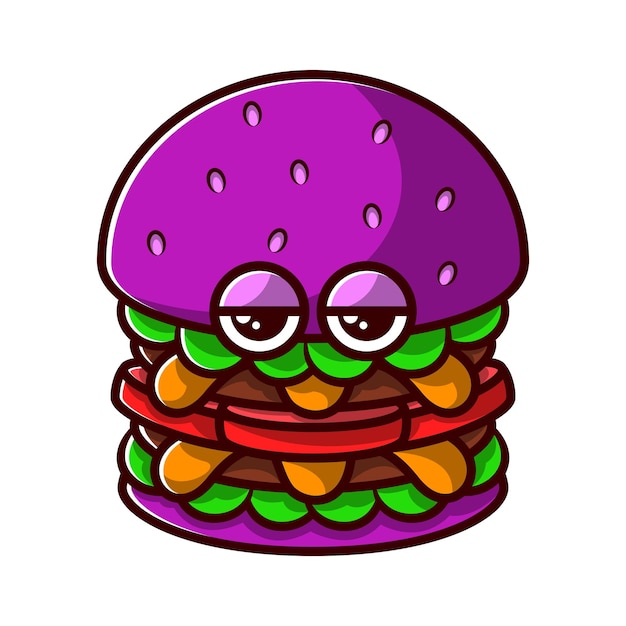 Vecteur le design du burger violet est adapté à n'importe quel usage.