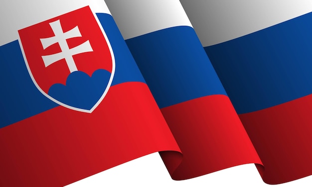 Design du drapeau de la Slovaquie agité sur fond blanc Jour de l'indépendance de la Slovakie