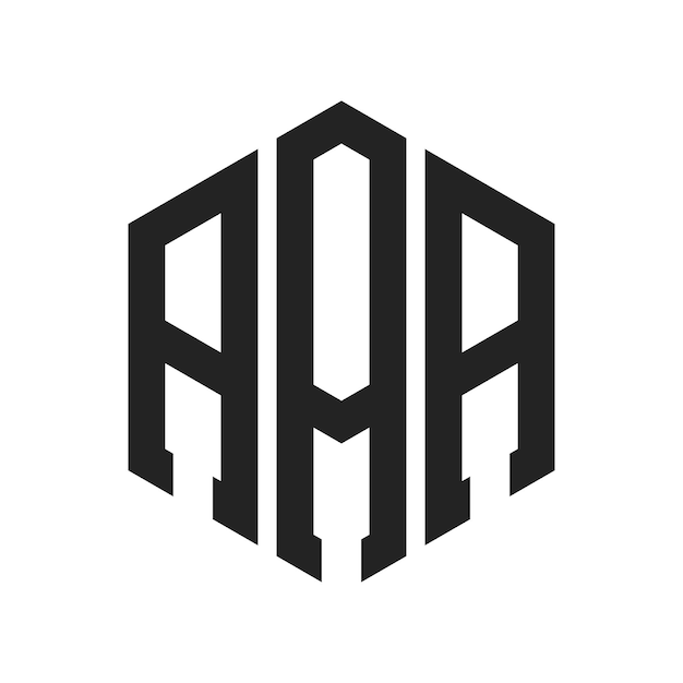 Design du logo AAA Lettres initiales AAA Monogramme Logo en forme d'hexagone