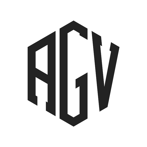 Design du logo AGV Lettres initiales Logo du monogramme AGV en forme d'hexagone