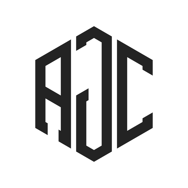 Design du logo AJC Lettres initiales Monogramme AJC Logo en utilisant la forme d'hexagone