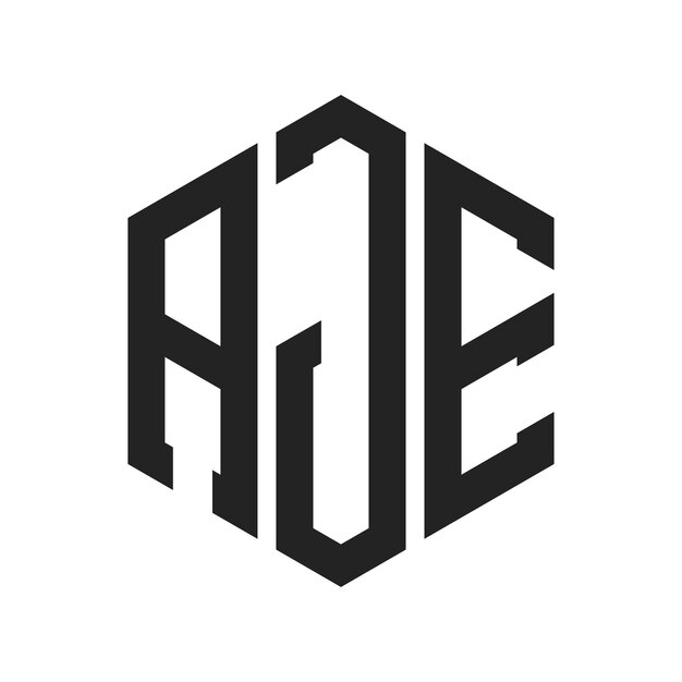 Design du logo AJE Lettres initiales AJE Monogramme Logo en utilisant une forme hexagonique