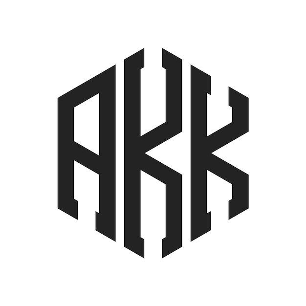 Design du logo AKK Lettres initiales Monogramme AKK Logo en utilisant la forme d'hexagone