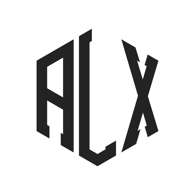 Design du logo ALX Lettres initiales Logo du monogramme ALX en forme d'hexagone