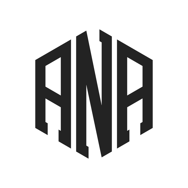 Design du logo ANA Lettres initiales ANA Monogramme Logo en forme d'hexagone