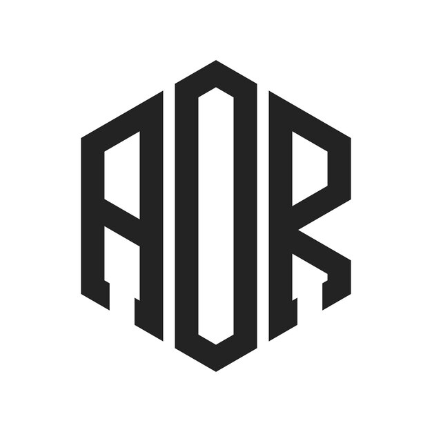 Design du logo AOR Lettres initiales AOR Monogramme Logo en forme d'hexagone