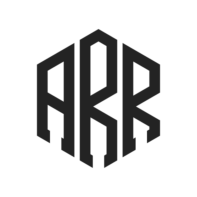 Design du logo ARR Lettres initiales ARR Monogramme Logo en forme d'hexagone