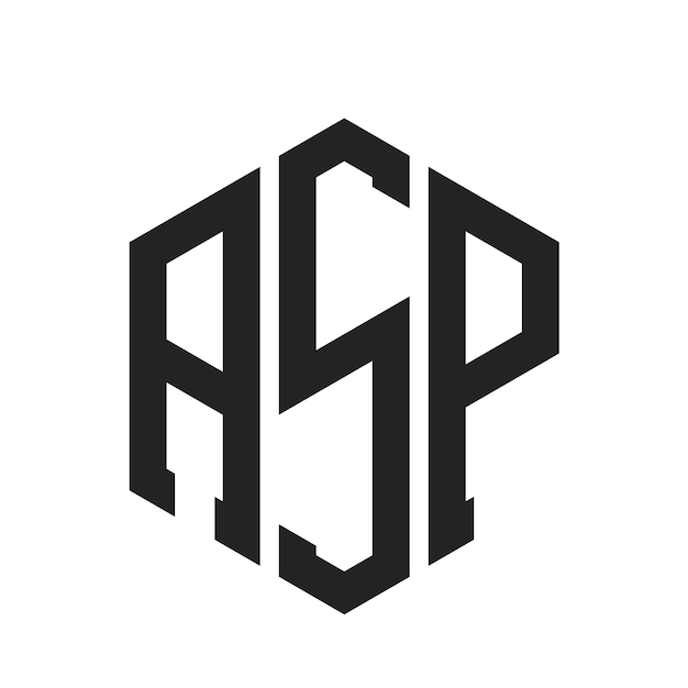 Design du logo ASP Lettres initiales Logo du monogramme ASP en utilisant la forme d'hexagone