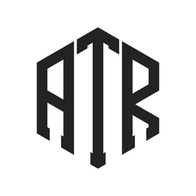 Design du logo ATR Lettres initiales Logo du monogramme ATR en forme d'hexagone