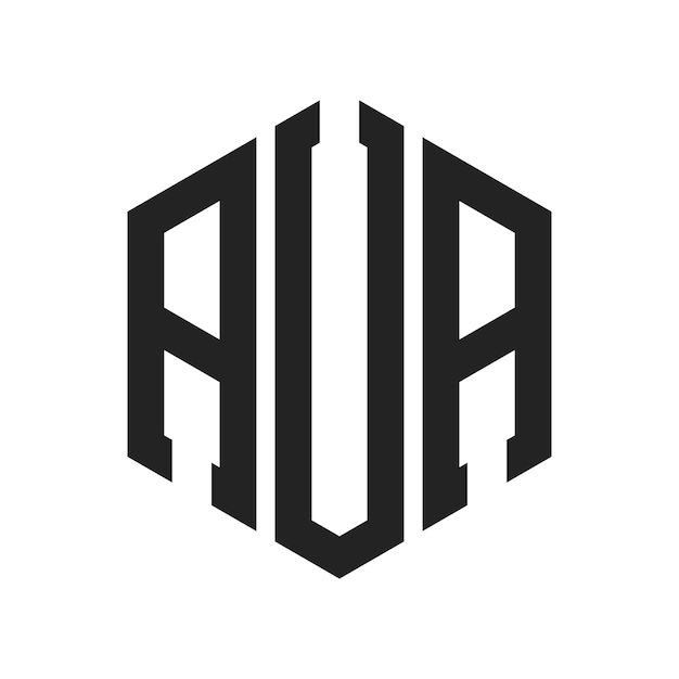 Design du logo AUA Lettres initiales Logo du monogramme AUA en utilisant la forme d'hexagone