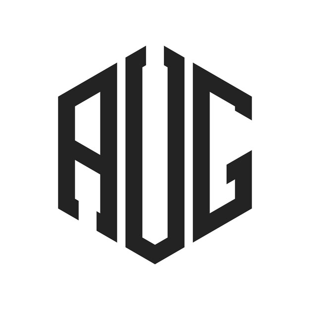 Design du logo AUG Lettres initiales AUG Monogramme Logo en utilisant une forme hexagonique
