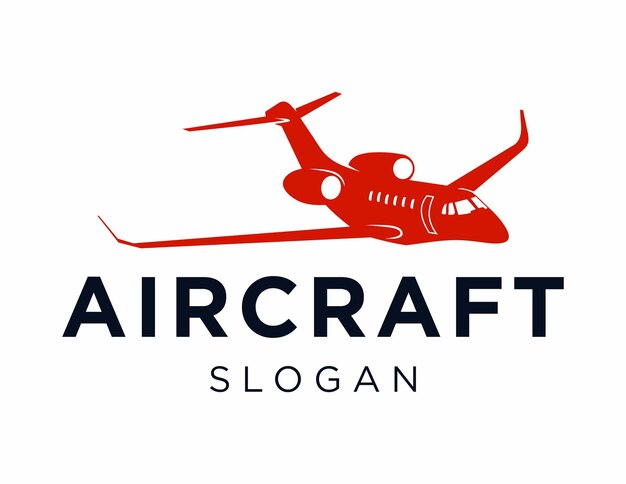 Vecteur design du logo de l'avion créé à l'aide de l'application corel draw 2018 sur un fond blanc