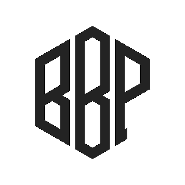 Design du logo BBP Lettres initiales Monogramme de BBP Logo en forme d'hexagone