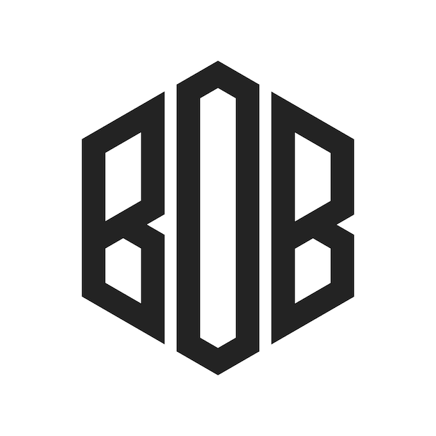 Design du logo BOB Lettres initiales Le logo BOB Monogramme en utilisant la forme d'hexagone