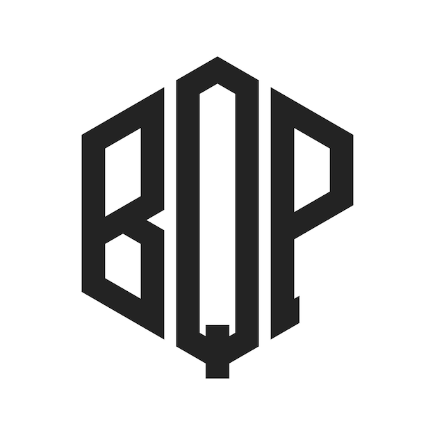 Design du logo BQP Lettres initiales Logo du monogramme BQP en utilisant une forme hexagonale