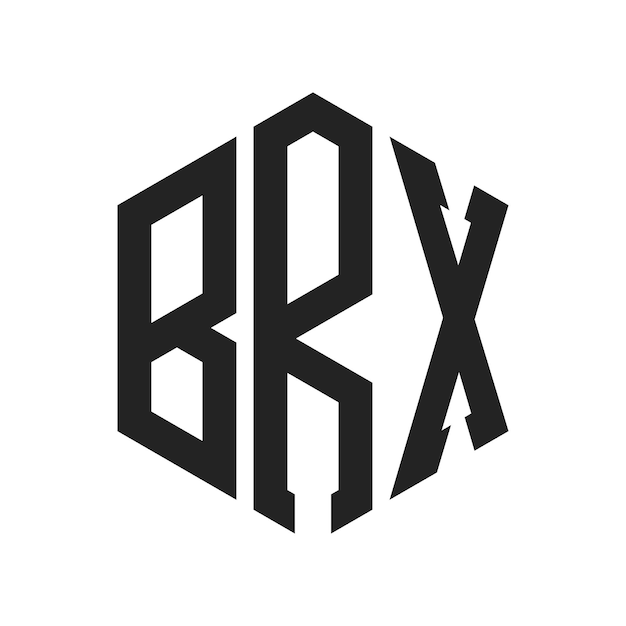 Design du logo BRX Lettres initiales Monogramme BRX Logo en forme d'hexagone