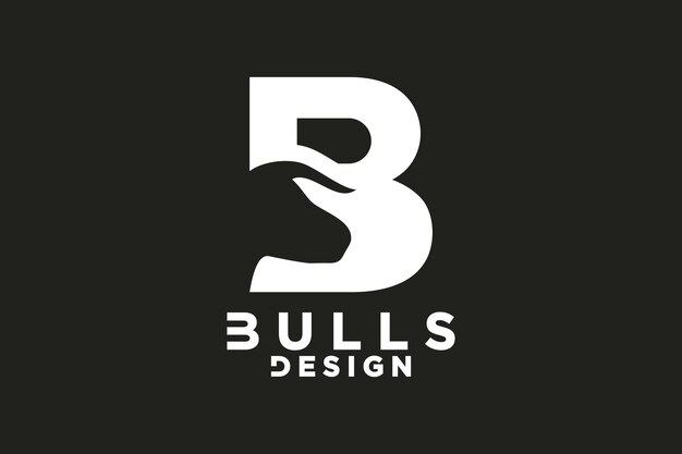 Vecteur design du logo des bulls avec la lettre b concept créatif premium vector