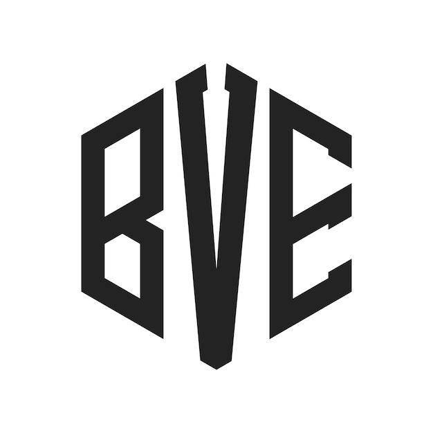 Design du logo BVE Lettres initiales BVE Monogramme Logo en forme d'hexagone