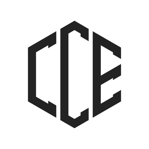 Design du logo CCE Lettres initiales Logo du monogramme CCE en forme d'hexagone