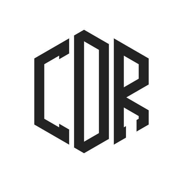 Design du logo CDR Lettres initiales Logo du monogramme CDR en utilisant la forme d'hexagone