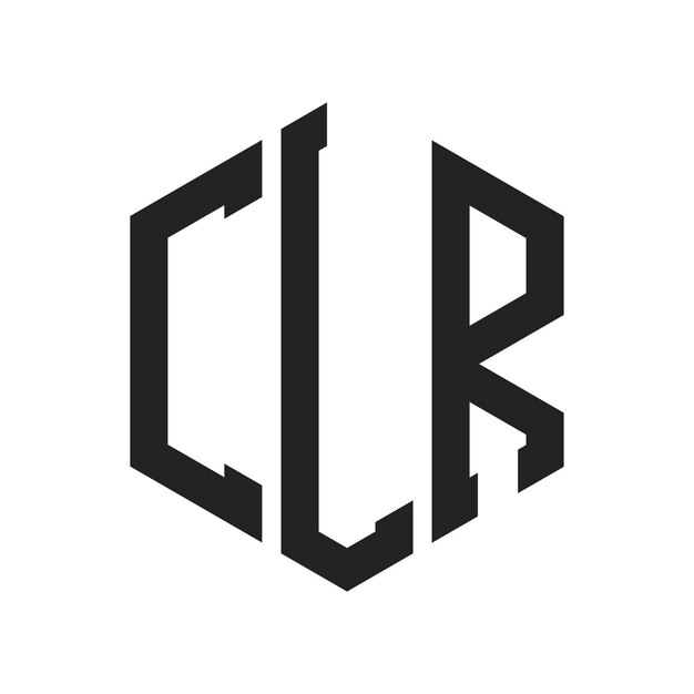 Design du logo CLR Lettres initiales Logo du monogramme CLR en forme d'hexagone