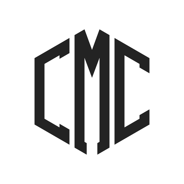 Design du logo CMC Lettres initiales Logo du monogramme CMC en forme d'hexagone