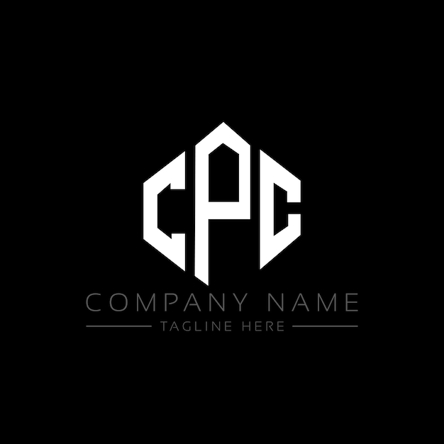 Le design du logo CPC en forme de polygone CPC polygon et en forme de cube CPC hexagone modèle de logo vectoriel couleurs blanches et noires CPC monogramme logo d'entreprise et immobilier