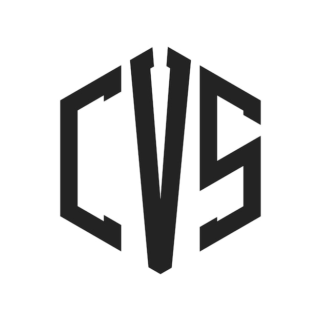 Design du logo CVS Lettres initiales Monogramme CVS Logo en utilisant la forme d'hexagone