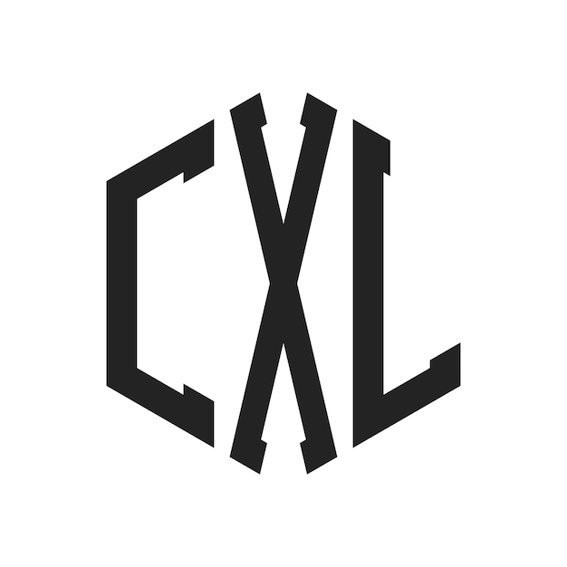 Design du logo CXL Lettres initiales Logo du monogramme CXL en forme d'hexagone