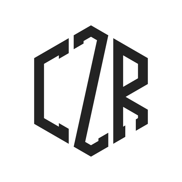 Design du logo CZR Lettres initiales Monogramme CZR Logo en forme d'hexagone