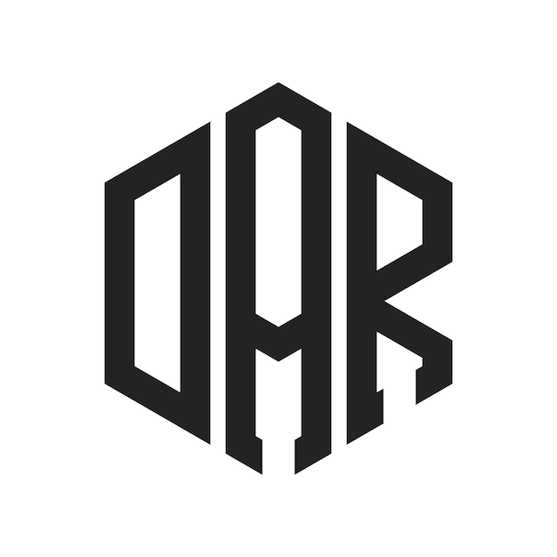 Design du logo DAR Lettres initiales Logo du monogramme DAR en utilisant la forme d'hexagone