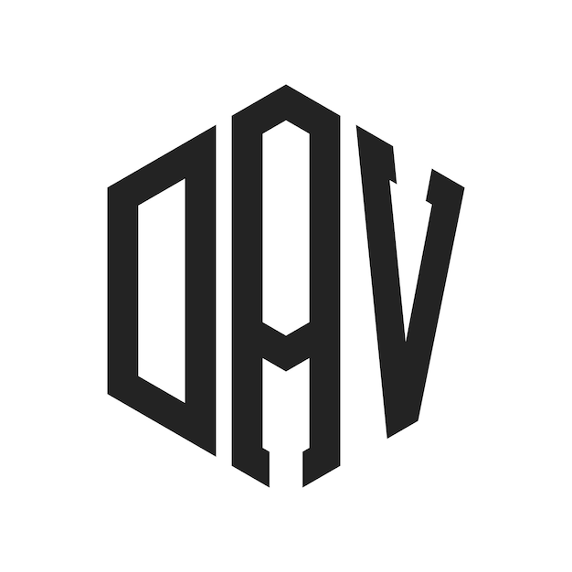 Design du logo DAV Lettres initiales Logo du monogramme DAV en utilisant la forme d'hexagone