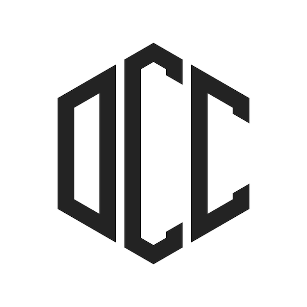 Design du logo DCC Lettres initiales Logo du monogramme DCC en utilisant la forme d'hexagone