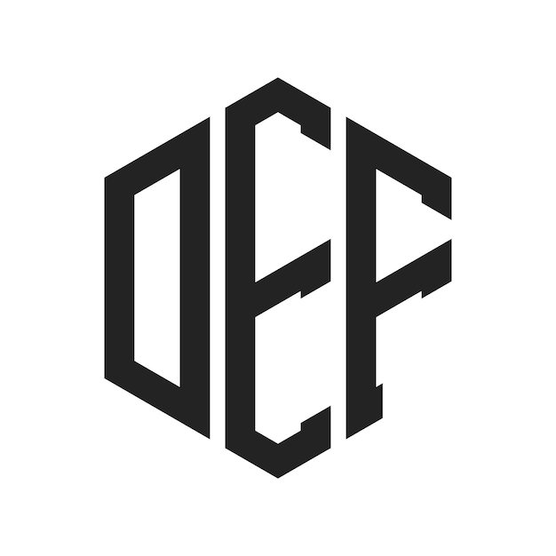 Design du logo DEF Lettres initiales DEF Monogramme Logo en forme d'hexagone