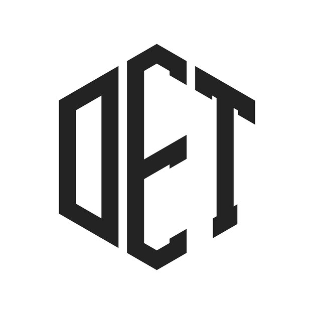 Design du logo DET Lettres initiales Logo du monogramme DET en utilisant la forme d'hexagone