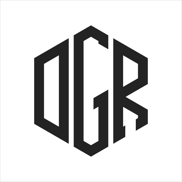 Design du logo DGR Lettres initiales DGR Monogramme Logo en forme d'hexagone